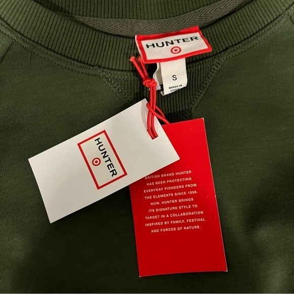 NWT Hunter for Target Olive Green Deconstructed Sweatshirt Size Small - Picture 10 of 12